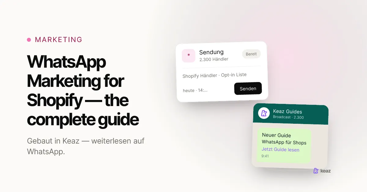 Keaz Cover: der vollständige Guide zu WhatsApp-Marketing für Shopify