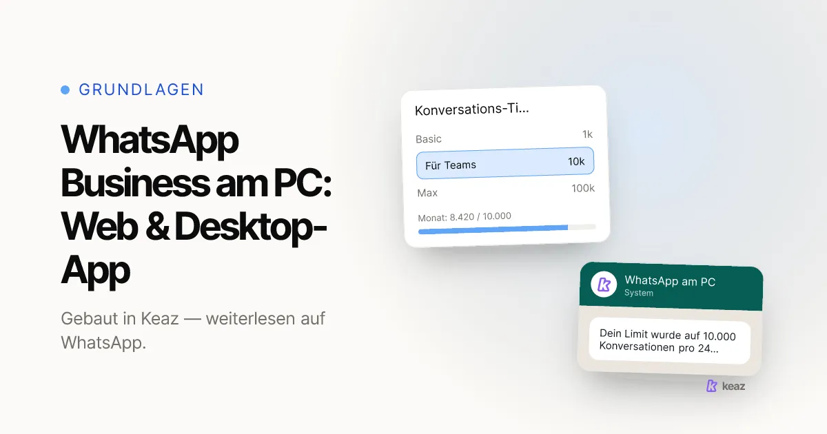 Keaz Cover: WhatsApp Business am Web und Desktop nutzen