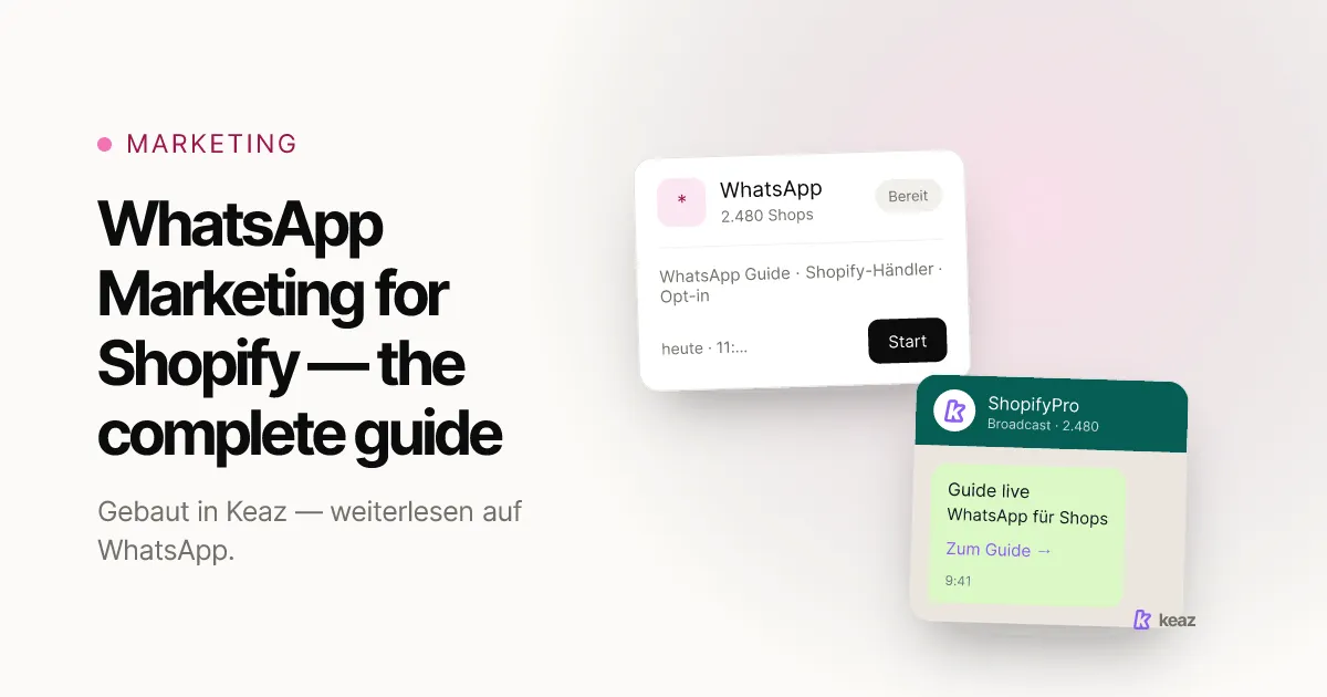 Keaz Cover: der vollständige Guide zu WhatsApp-Marketing für Shopify