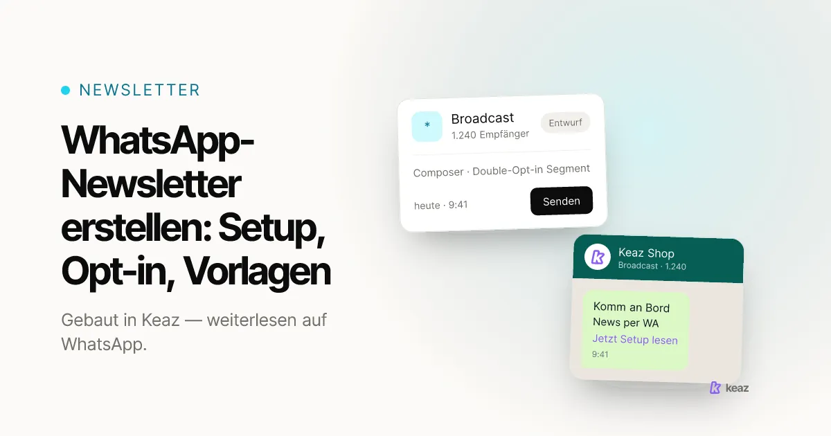 Keaz Cover: WhatsApp-Newsletter für deinen Shopify-Shop erstellen