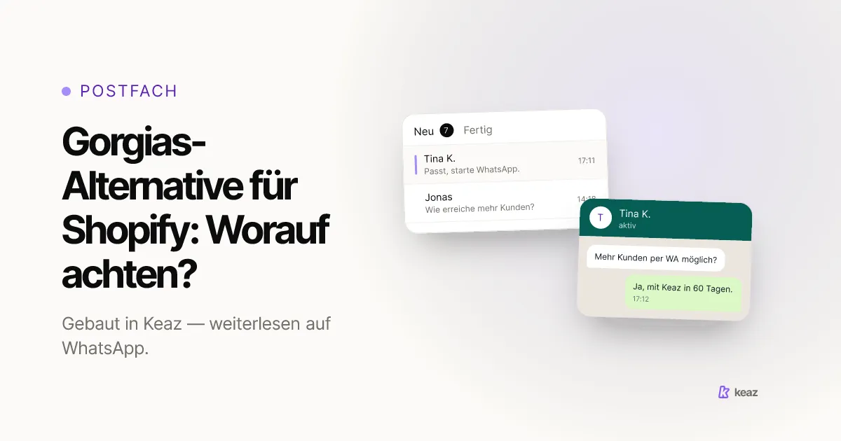Keaz Cover: eine Gorgias-Alternative für einen Shopify-Shop bewerten