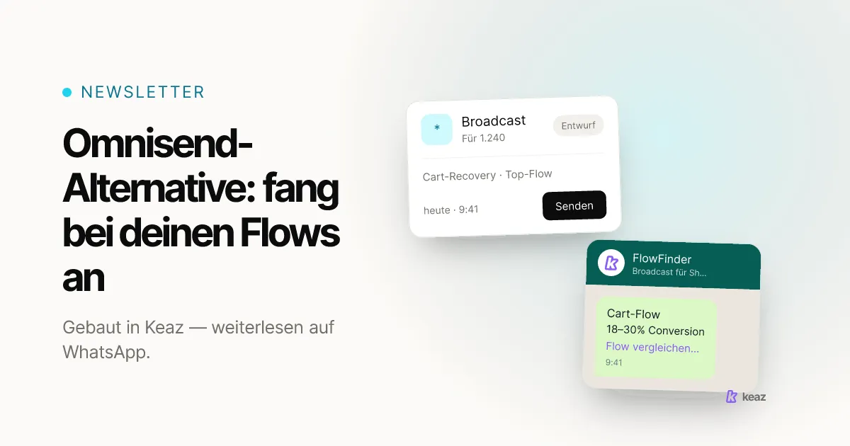 Keaz Cover: eine Omnisend-Alternative ausgehend von den eigenen automatisierten Flows auswählen