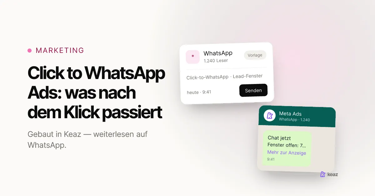 Keaz Cover: Click to WhatsApp Ads und das kostenlose Einstiegsfenster