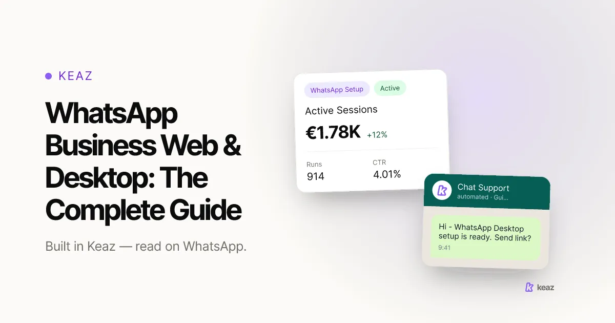 Keaz cover: using WhatsApp Business on web and desktop