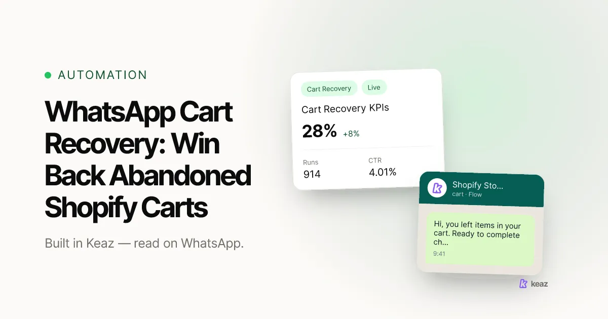 Keaz cover: recovering abandoned Shopify carts with WhatsApp