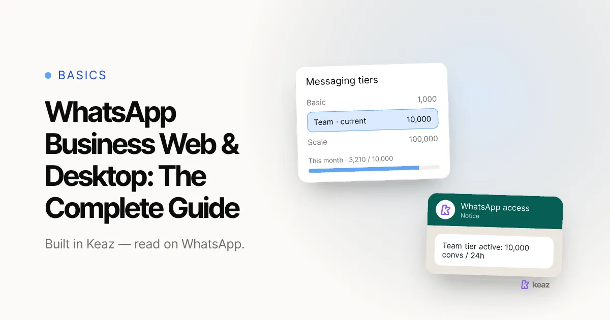 Keaz cover: using WhatsApp Business on web and desktop