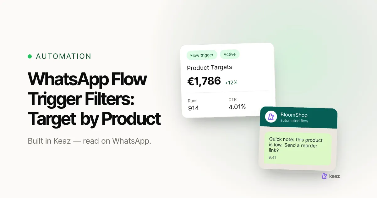 Keaz cover: how trigger filters decide which contacts enter a WhatsApp Flow