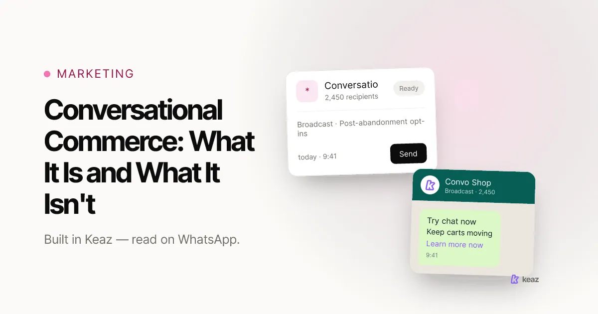 Keaz cover: what conversational commerce means for a Shopify store