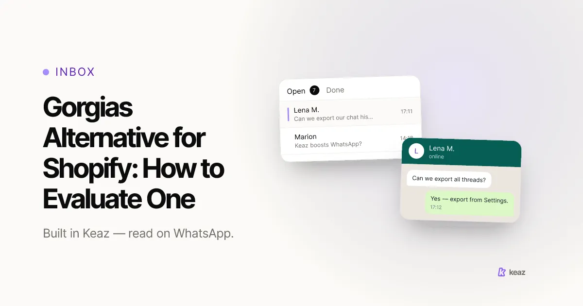 Keaz cover: how to evaluate a Gorgias alternative for a Shopify store