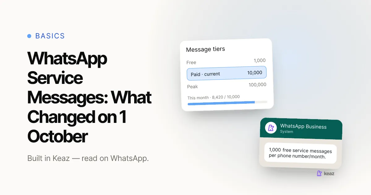 Keaz cover: WhatsApp service messages became chargeable on 1 October 2026 